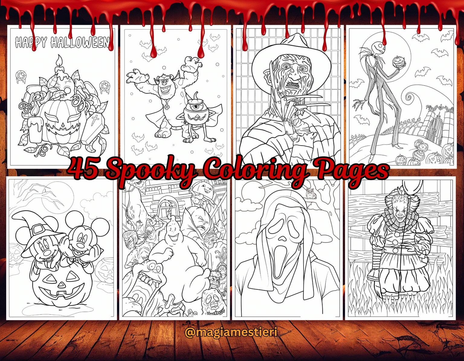 45 Scary Coloring Pages