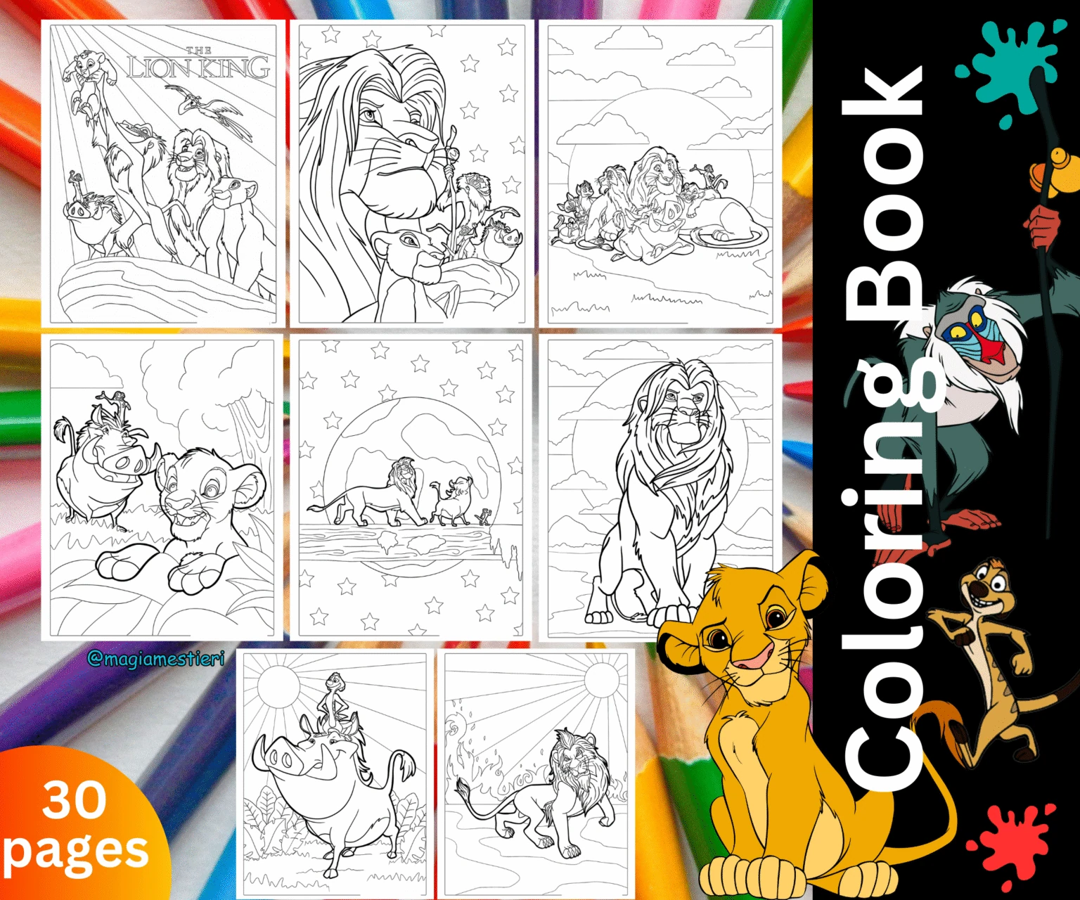 Lion King Coloring Pages - 30 Sheets — view 1