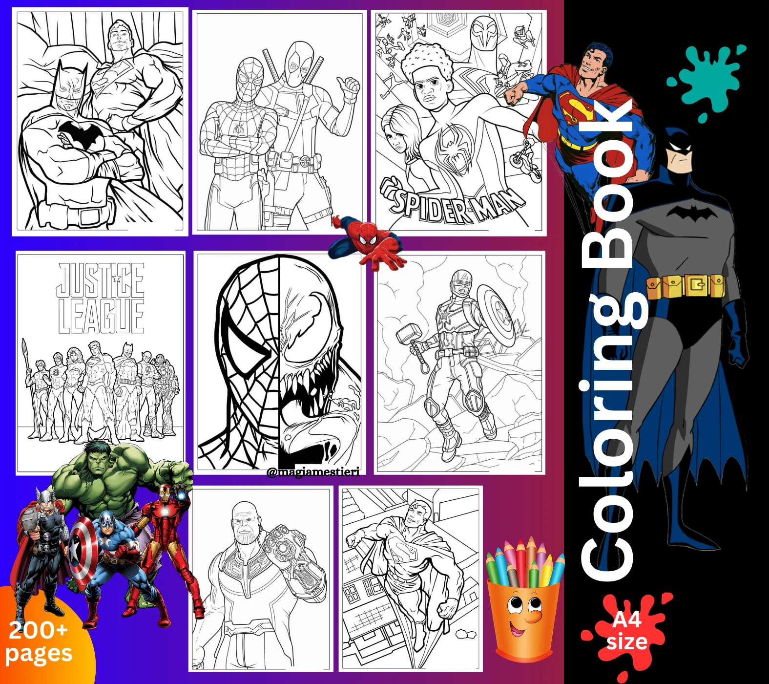 Super Heroes Coloring Bundle